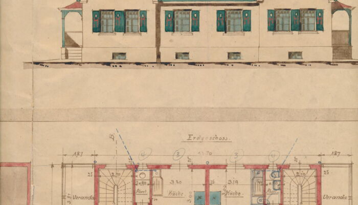 Extract floor plan of Wieland workers‘ houses 1909