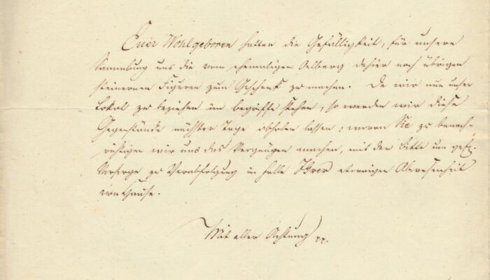 Auszug Dankesbrief Verein für Kunst und Alterthum 1846