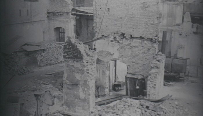 Ulm factory after bombing raid